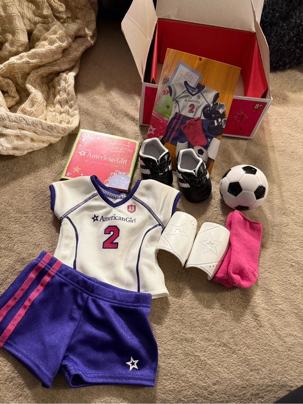 American girl doll soccer outfit (read)